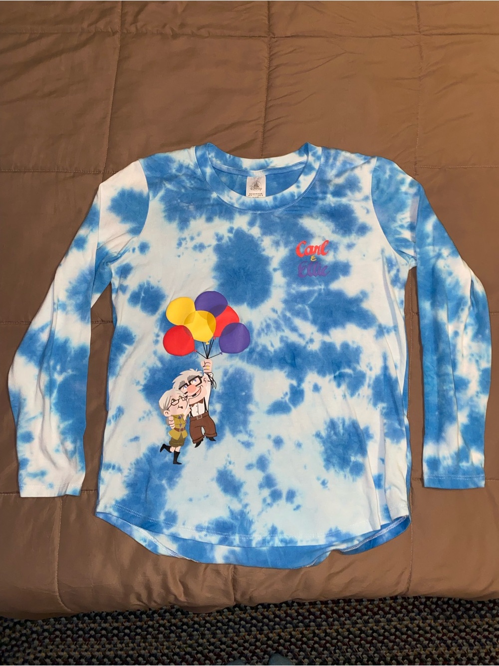Women's Disney Blue Tie-Dye Long Sleeve Shirt